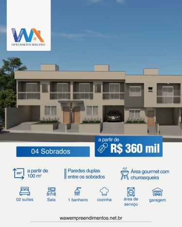 Sobrados Novos ao Lado Shopping Lages Garden